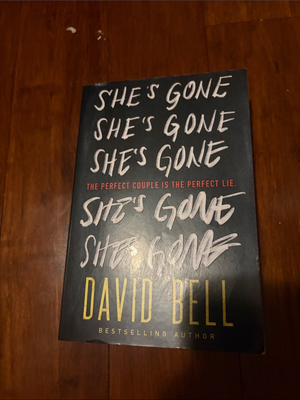 She's Gone by David Bell - Black Cover with White & Gold Text